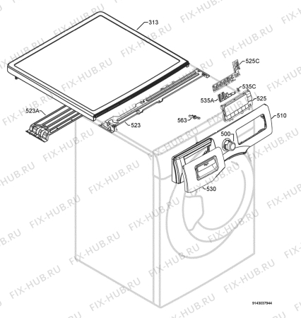 Взрыв-схема стиральной машины Rex Electrolux RWN12480W - Схема узла Command panel 037